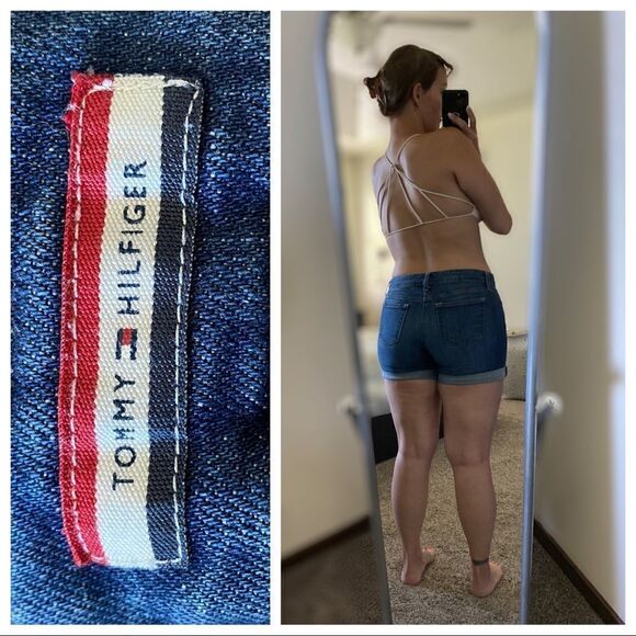 Tommy Hilfiger Shorts Retro Roll Hem Stretch Denim 4 Summer - Picture 5 of 13